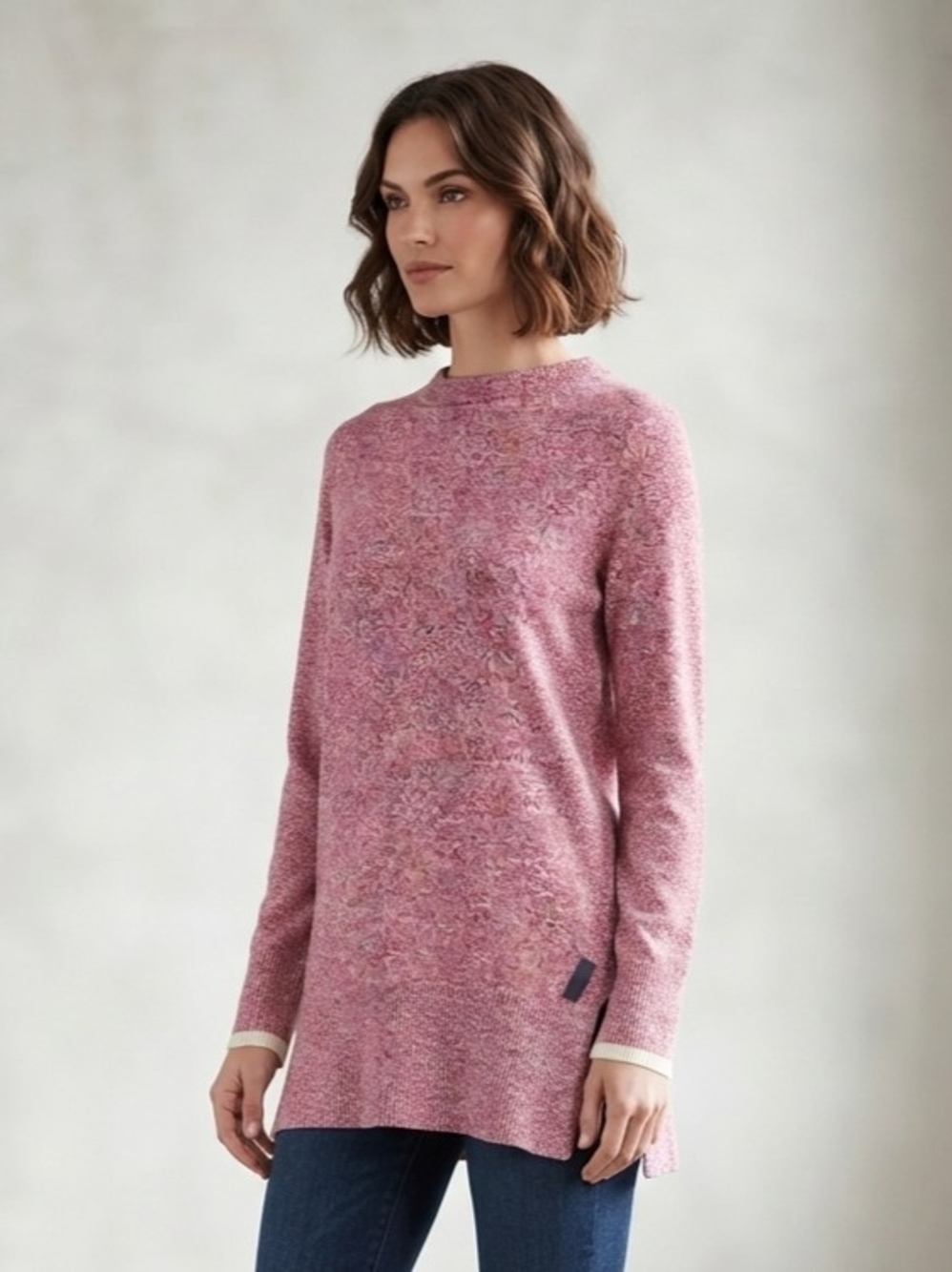 Roots Pink Oversized Long-Sleeve Knit Tunic Size XS